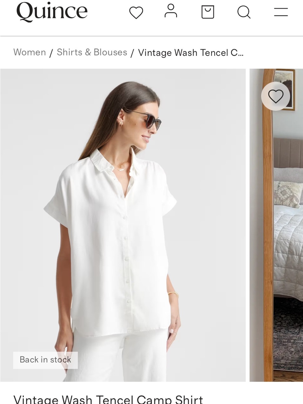 Quince White Vintage-Wash Tencel Camp Shirt